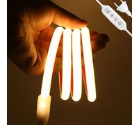 KISUFU Ruban LED COB 220V, 3 Level Dimmable Bande LED, IP65 Étanche Flexible adhésif double face Super Lumineux Ruban Light Strip pour DIY Chambre, Cuisine, Exterieur Maison Décoration