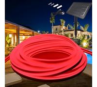 KISUFU Ruban LED Neon Solaire Extérieur, 24V 2535 120 LEDs/m IP65 Étanche néon Bande LED avec 2.8W 2400mah 8 Modes Contrôleur de boîte de batterie solaire pour Arbres de Jardin Noël.