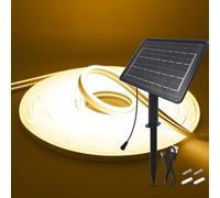 KISUFU Ruban LED Neon Solaire Extérieur, 24V 2535 120 LEDs/m IP65 Étanche néon Bande LED avec 6W 7200mah 8 Modes Contrôleur de boîte de batterie solaire pour Arbres de Jardin Noël.