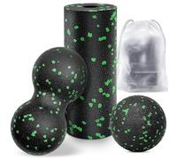 Kisvic Balle de Massage Voute Plantairepour Soulager le Stress et les Muscles Tendus, Double Balle pour Colonne Vertébrale, Pied, Cou et Dos (Vert)