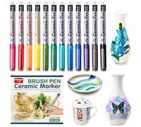 Kisvic Lot de 12 crayons en porcelaine - Passe au lave-vaisselle - Résistants à l'eau - Convient pour peindre des motifs sur porcelaine