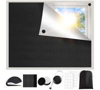 Kisvic Store Occultant Sans Percage 200X145 cm, 100% Opaque, Protection Solaire et Lsolant Thermique, Peut être Coupé sur Mesure, Store d'obscurcissement de Fenêtre de Toit Sans Percer pour L'intérieu