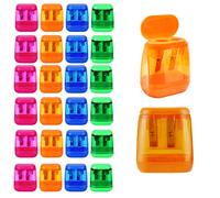 Kiswleon 24 Taille Crayon avec Reservoir de 4 Couleurs,Taille Crayon Enfant pour Stylos épais Et Fins avec Récipient,Taille-Crayons pour Enfants avec Boîte pour école,Bureau à Domicile（épais）