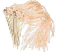 Kiswleon 50 Pièces Baguette Ruban Mariage,Jeux du Ruban Bouquet Mariée,Serpentin Mariage avec Cloches pour Fête de Mariage Anniversaires