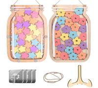 Kiswleon Lot de 2 bocaux de récompense avec 60 jetons en forme de fleur et d'étoiles, tableau des étoiles et tableaux de récompense pour enfants et tout-petits