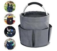 Kiswleon Panier de nettoyage de 17 l avec poignée, organiseur de produits de nettoyage, seau pliable pour économiser de l'espace, panier artisanal pour ranger les serviettes, facile à nettoyer et à