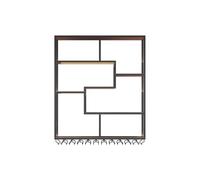 KISYHOLG Étagère à vin Murale en métal, étagère de Bar Murale avec éclairage LED, étagère de Bar Suspendue de Grande capacité, étagères de Bar multifonctionnelles, pour Bars et Cuisines (no