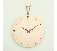 KISYHOLG Horloge Murale décorative Moderne, silencieuse, à Piles, en Bois, Mouvement à Quartz, Design Minimaliste élégant, pour Salon, Maison, Bureau, décoration intérieure, A, 25 cm
