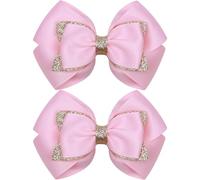 KISZU Pinces à cheveux de 10,2 cm - Grand ruban scintillant - Barrettes crocodiles à paillettes - Accessoires pour cheveux pour tout-petits, enfants, adolescents, femmes