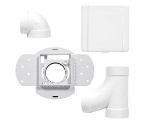 Kit 1 Prise Carré Vacuvalve ES pour Aspirateur Centralisé - Compatibles Toutes Marques Aspiration Centralisée - Garantie 2 Ans, Blanc
