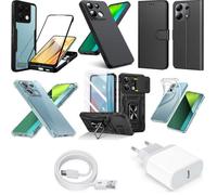 kit 10 accessoires pour XIAOMI REDMI NOTE 13 PRO 5G 6x coque + chargeur secteur + cable + verre trempé