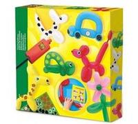 Kit 10 ballons a modeler + pompe + stickers + notice - ballons a sculpter - animaux fleur vehicule - loisir creatif enfant