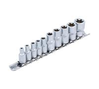 Kit 10 douilles Torx type E 1/4"