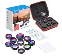 Kit 10 en 1 pour téléphone portable Fisheye, grand angle, macro, téléobjectif et divers filtres