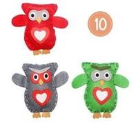 Kit 10 hiboux en feutrine 2mm à coudre - assortiment de 3 coloris - sodertex - l298974 G