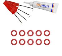 KIT 10 JOINTS ENTRETIEN TUYAU DE PRESSION 4MM MACHINE À CAFÉ REMPLACEMENT COMPATIBLE AVEC PHILIPS SAECO SPIDEM GAGGIA BOSCH SIEMENS AEG DELONGHI JURA MELITTA MIELE SOLIS KONIG ROTEL NEFF (CROCHET)