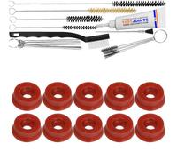 KIT 10 JOINTS ENTRETIEN VALVE DE DRAINAGE GROUPEDE BRASSAGE MACHINE À CAFÉ REMPLACEMENT COMPATIBLE AVEC JURA AEG KRUPS NIVONA SIEMENS MELITTA IMPRESSA BOSCH ETC… (BROSSE XXL)