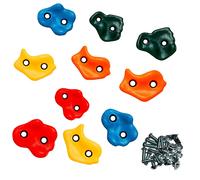 10 pierres à grimper d'escalade pour structures de jeux - fixations inclues multi-couleurs TU