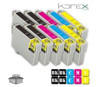 KIT 10 X CARTOUCHES D'ENCRE MULTI COULEUR COMPATIBLES T0551 BK - T0554 Y AVEC IMPRIMANTE EPSON Stylus Photo R245