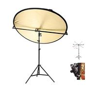 Kit 110 cm 5 en 1 Réflecteur d'éclairage pour Studio Photo avec Support de Lumière 2m et 1.2m Bras Girafe Rotatif à 360 ° avec Pinces pour Photographie, Vidéo