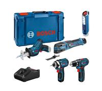 Kit 12V 5 outils (GSR15/GWS76/GOP28/GDR105/GSA14) + 3 batteries 2Ah + L-BOXX - BOSCH - 0615990N1D