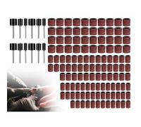 Kit 132PCS Manchons Abrasifs pour Dremel, Tambours de Ponçage avec Mandrins, Papier Abrasif Bois Métal Cuneary