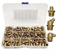 Kit 135pcs Buses Graisse Laiton 6mm 8mm 10mm | Laiton pour forgÃ© pour robuste, rÃ©sistance haute pression, anti-dÃ©formation, pour machines agricoles et vÃ©hicules