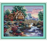 Kit 14CT Pré-imprimés de Broderie au Point de Croix Estampillé à Faire Soi-même, Gamme Complète de Kits de Démarrage Pour Débutants - Belle patrie 54 x 44 cm