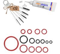 KIT 15 JOINTS ENTRETIEN VALVE DE SUPPORT SOUPAPE A VAPEUR GROUPE D'INFUSION SOUPAPE D’ÉCOULEMENT MACHINE À CAFÉ REMPLACEMENT COMPATIBLE AVEC PHILIPS SAECO SPIDEM GAGGIA ETC… (BROSSE)
