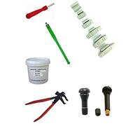 Kit 150 Plombs Masses d’Equilibrage à Frapper 5 à 30gr +100 Valves TR413-414 + Tire Valve + Démonte Obus + Graisse Pneu + Pince