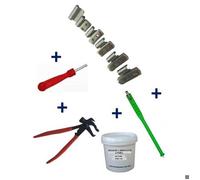 Kit 150 Plombs Masses d’Equilibrage à Frapper Jante Alu 5-30g + Tire Valve + Démonte Obus + Graisse Pneu + Pince
