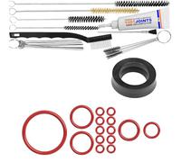 KIT 16 JOINTS ENTRETIEN PERCOLATEUR SOUPAPE DE SUPPORT RÉSERVOIR D'EAU TUYAUX DE PRESSION MACHINE À CAFÉ REMPLACEMENT COMPATIBLE AVEC SIEMENS BOSCH SOLIS SATRAP TURMIX ETC… (BROSSE XXL)