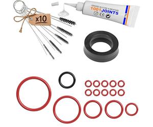 KIT 17 JOINTS ENTRETIEN INFUSEUR PISTON GROUPE MACHINE À CAFÉ REMPLACEMENT COMPATIBLE AVEC SAECO INCANTO ODEA TALEA PRIMEA XELSIS SYNTHIA ETC… (BROSSE)