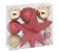 Kit 18 Pièces de Décoration pour Sapin de Noël COLORAMA - Feeric lights & christmas - Rouge/Or