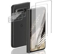 Kit 2+2 Pièces Pour Google Pixel Fold - Protecteur D'écran Tpu Souple + Verres Trempés Lentilles Caméra, Couverture Complète, Anti-Rayures, Auto-Réparant, Hd, Compatible Déverrouillage Empreinte Ultra