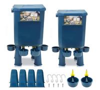 Kit 2 Abreuvoirs Poules 11L/7L - Anti-gaspillage d’Eau, Valve Automatique, Zéro Conflit Multi-Enclos, Anti-Cyanobactéries, Ideal Microfermes et Élevages Amateurs, sans BPA, Matériaux Durables