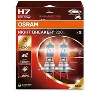 Osram Ampoule halogène de phare NIGHT BREAKER 220 H7 – +220% luminosité – boîte pliante 2 lampes
