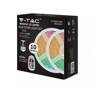Kit 2 bandes LED RVB SMD5050 4,8 W/M 12 V IP20 + contrôleur + bloc d'alimentation + télécommande