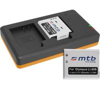 Kit 2 batteries + double chargeur USB LI-90B/LI-92B - Pour Olympus Stylus/Tough/SP/XZ série - Câble micro-USB inclus