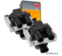 Kit 2 Bobines NGK U3001 Fiat Punto 176 188 - 1.1 1.2 8V 1100 1200 Essence