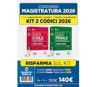 Kit 2 codici normativi Civile e Penale 2026 per il concorso in Magistratura. Prove scritte giugno 2026