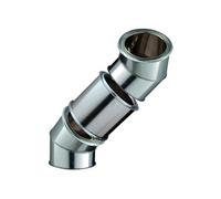 Kit 2 coudes à 45 degrés + 25 cm Inox-Galva Poujoulat Diamètre 150 CHEMINEES POUJOULAT