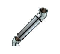 Kit 2 coudes à 45 degrés + 95 cm Inox-Galva Poujoulat Diamètre 150 CHEMINEES POUJOULAT