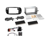 Kit 2-DIN compatible avec Fiat 500 10/2007-07/2015 SWC noir mat