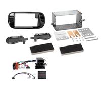 Kit 2-DIN compatible avec Fiat 500 10/2007-07/2015 SWC noir mat