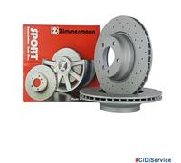 Kit 2 Disques De Frein Perforés Avant 330mm Zimmermann BMW Série 1 Série 3 X1