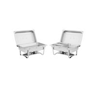 Royal Catering RCCD_RT20_2X9L Chauffe-plat professionnel Kit 2 éléments 2 x 8 L Bacs GN inclus Chafing dish Chafing dish rond Chauffandise
