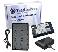 Kit 2 en 1 : chargeur à 2 compartiments micro USB de type C + batterie Li-ion (7,2 V/2600 mAh) compatible avec Canon LP-EL DS401231 LC-E6 LC-E6E EL-1 EL-5 Speedlite