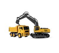 Kit 2 en 1 Pelleteuse & Camion Benne télécommandé - Amewi - 1:18 - Télécommande - Éclairage LED