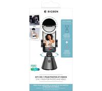 Kit 2-en-1 Support rotatif 360° BigBen Connected Noir pour Smartphone jusqu'à 12,3 cm + Ring Light